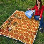 Bees And Honeycomb Print Quilt