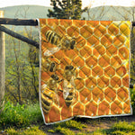 Bees And Honeycomb Print Quilt