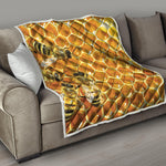 Bees And Honeycomb Print Quilt