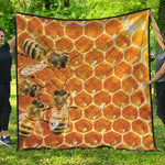 Bees And Honeycomb Print Quilt