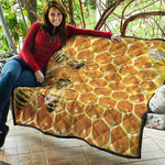 Bees And Honeycomb Print Quilt