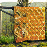 Bees And Honeycomb Print Quilt