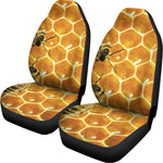 Bees And Honeycomb Print Universal Fit Car Seat Covers