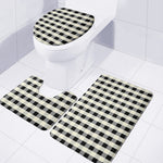 Beige And Black Buffalo Check Print 3 Piece Bath Mat Set