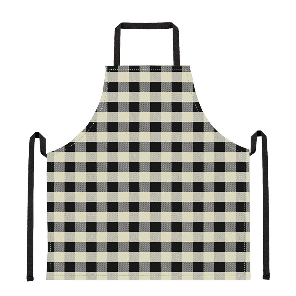 Beige And Black Buffalo Check Print Apron