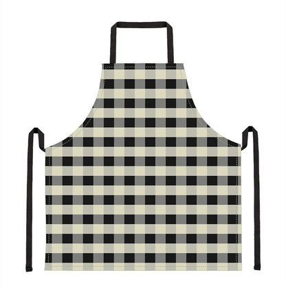 Beige And Black Buffalo Check Print Apron