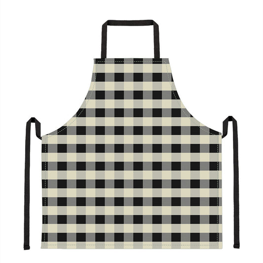 Beige And Black Buffalo Check Print Apron