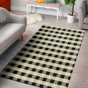 Beige And Black Buffalo Check Print Area Rug