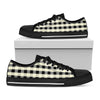 Beige And Black Buffalo Check Print Black Low Top Shoes