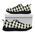 Beige And Black Buffalo Check Print Black Running Shoes