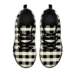 Beige And Black Buffalo Check Print Black Sneakers