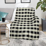 Beige And Black Buffalo Check Print Blanket