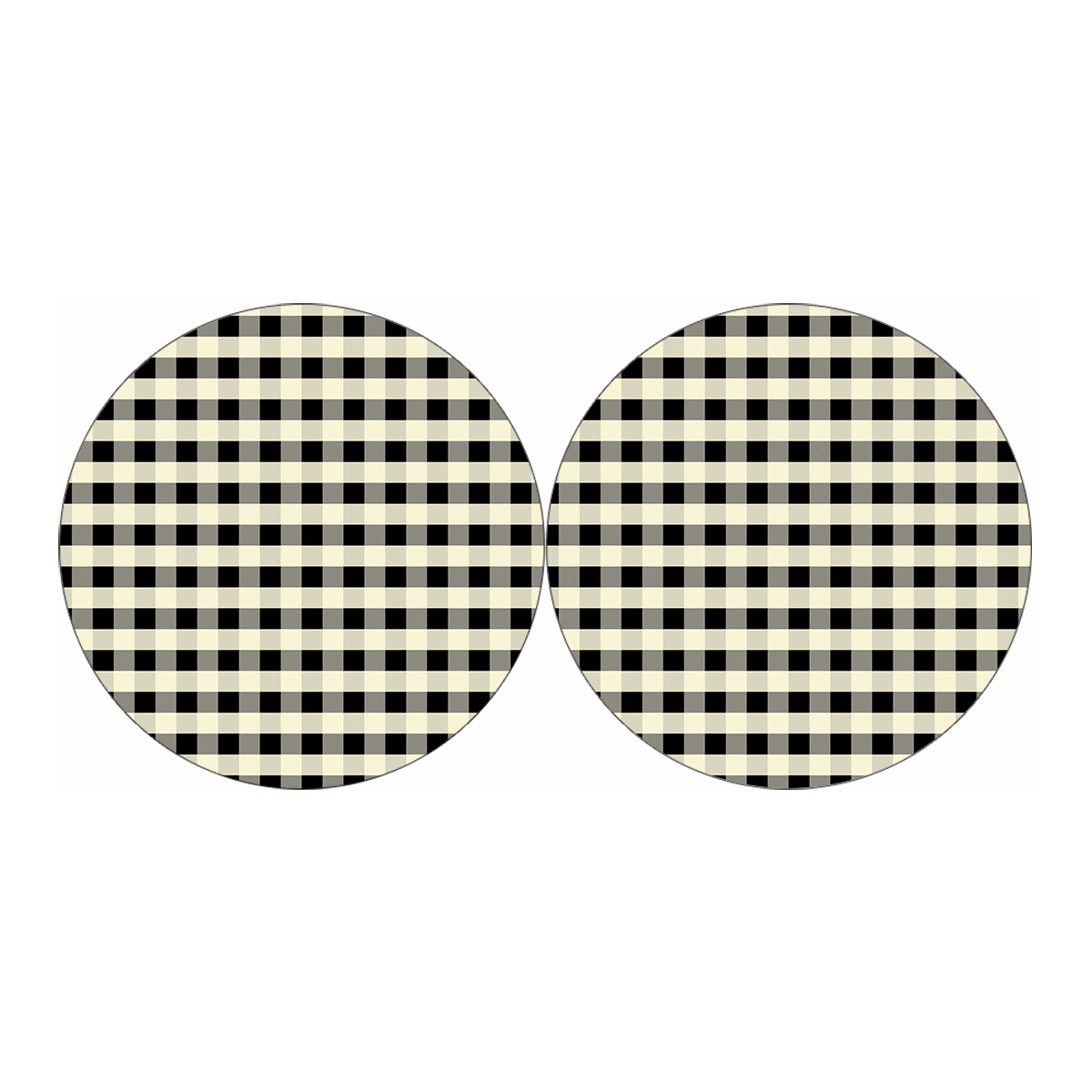 Beige And Black Buffalo Check Print Car Coasters