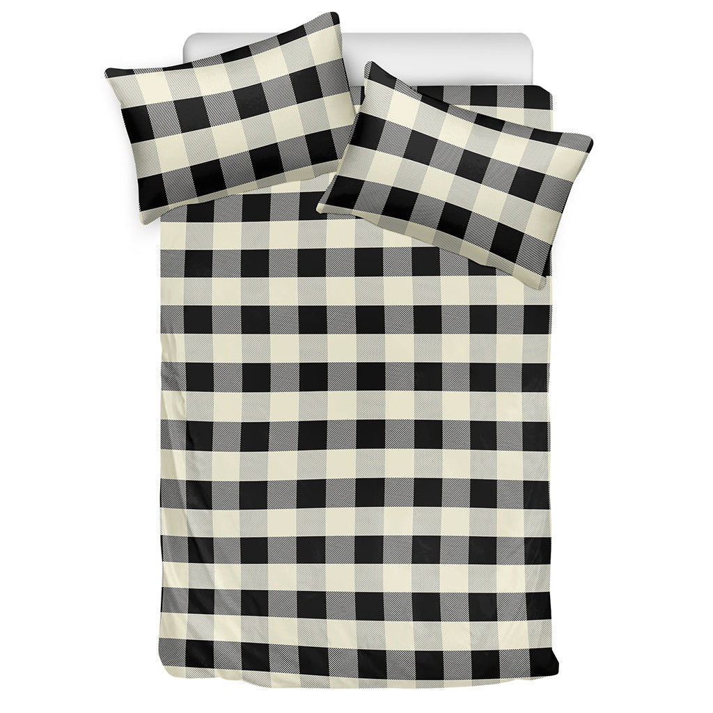 Beige And Black Buffalo Check Print Duvet Cover Bedding Set