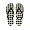 Beige And Black Buffalo Check Print Flip Flops