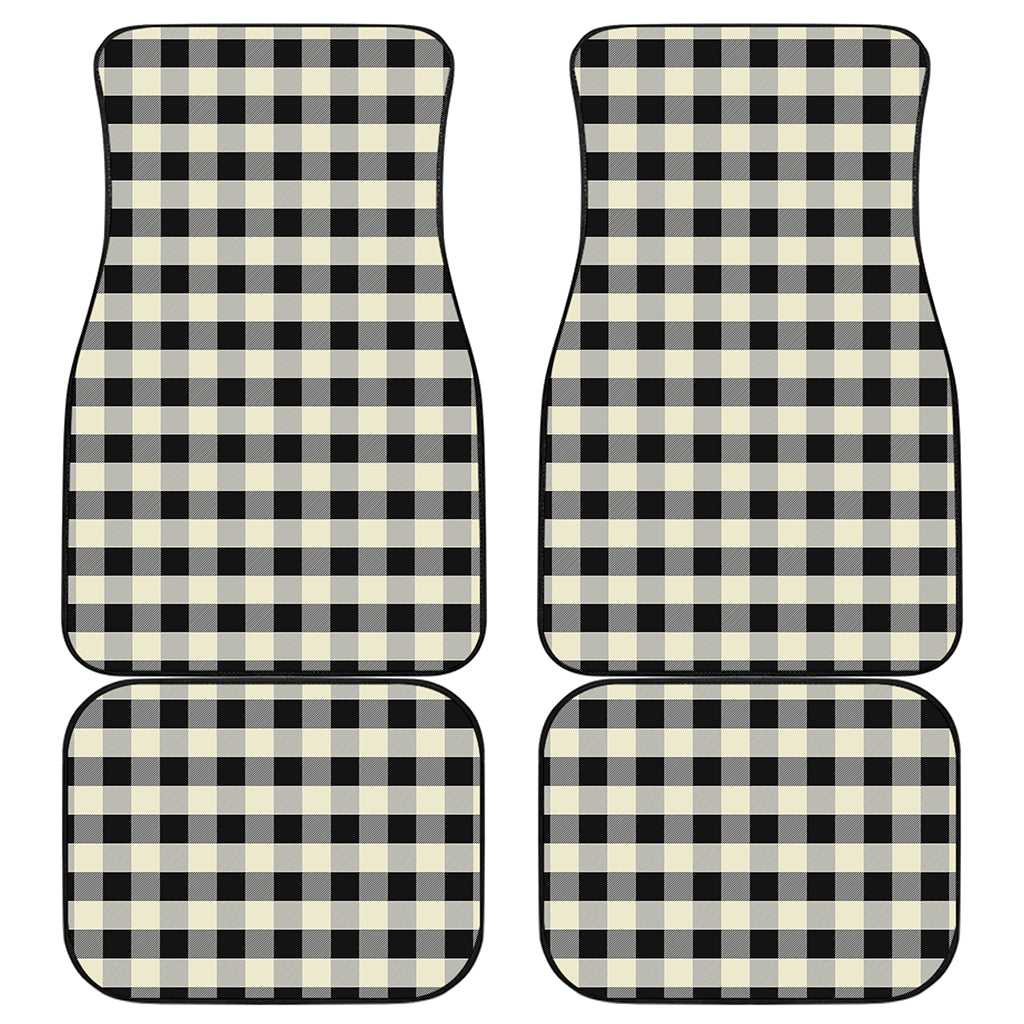 Beige And Black Buffalo Check Print Front and Back Car Floor Mats