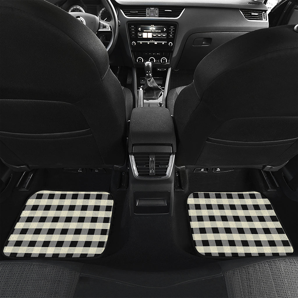 Beige And Black Buffalo Check Print Front and Back Car Floor Mats