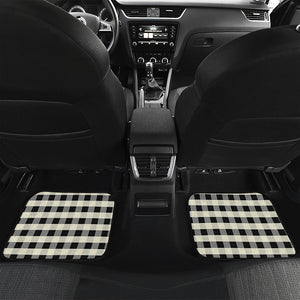 Beige And Black Buffalo Check Print Front and Back Car Floor Mats