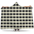 Beige And Black Buffalo Check Print Hooded Blanket