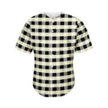 Beige And Black Buffalo Check Print Men's Baseball Jersey