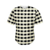 Beige And Black Buffalo Check Print Men's Baseball Jersey