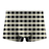 Beige And Black Buffalo Check Print Men's Boxer Briefs