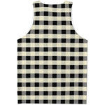 Beige And Black Buffalo Check Print Men's Tank Top