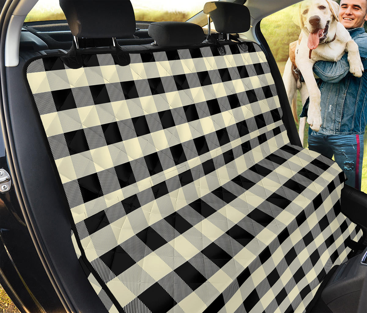 Beige And Black Buffalo Check Print Pet Car Back Seat Cover