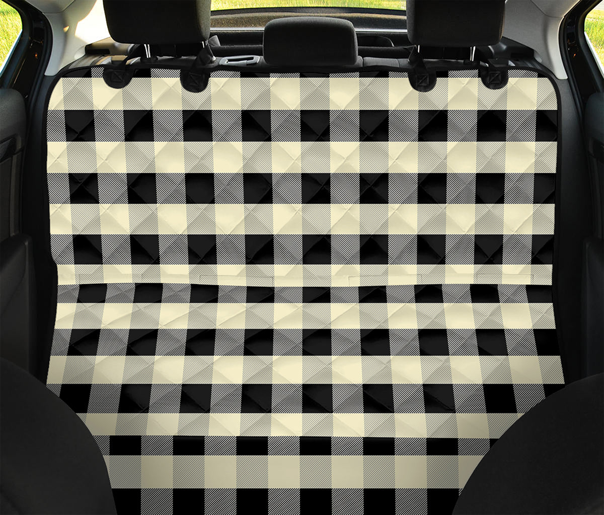 Beige And Black Buffalo Check Print Pet Car Back Seat Cover