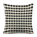 Beige And Black Buffalo Check Print Pillow Cover