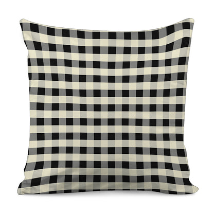 Beige And Black Buffalo Check Print Pillow Cover
