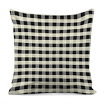 Beige And Black Buffalo Check Print Pillow Cover