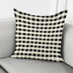 Beige And Black Buffalo Check Print Pillow Cover