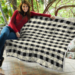 Beige And Black Buffalo Check Print Quilt