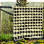 Beige And Black Buffalo Check Print Quilt