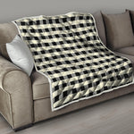 Beige And Black Buffalo Check Print Quilt