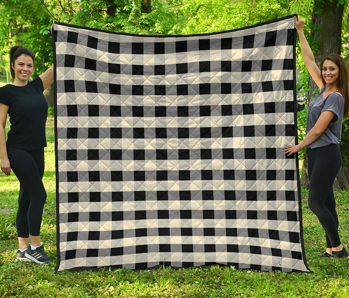 Beige And Black Buffalo Check Print Quilt