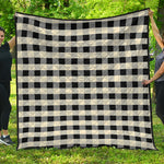 Beige And Black Buffalo Check Print Quilt