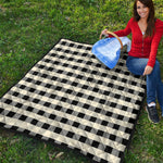 Beige And Black Buffalo Check Print Quilt