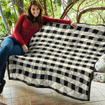 Beige And Black Buffalo Check Print Quilt
