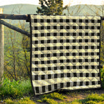 Beige And Black Buffalo Check Print Quilt
