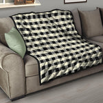 Beige And Black Buffalo Check Print Quilt
