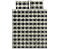Beige And Black Buffalo Check Print Quilt Bed Set