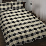 Beige And Black Buffalo Check Print Quilt Bed Set
