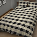 Beige And Black Buffalo Check Print Quilt Bed Set