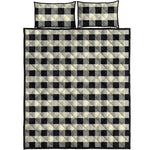 Beige And Black Buffalo Check Print Quilt Bed Set