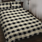 Beige And Black Buffalo Check Print Quilt Bed Set