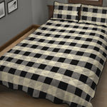 Beige And Black Buffalo Check Print Quilt Bed Set