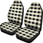 Beige And Black Buffalo Check Print Universal Fit Car Seat Covers