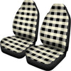 Beige And Black Buffalo Check Print Universal Fit Car Seat Covers